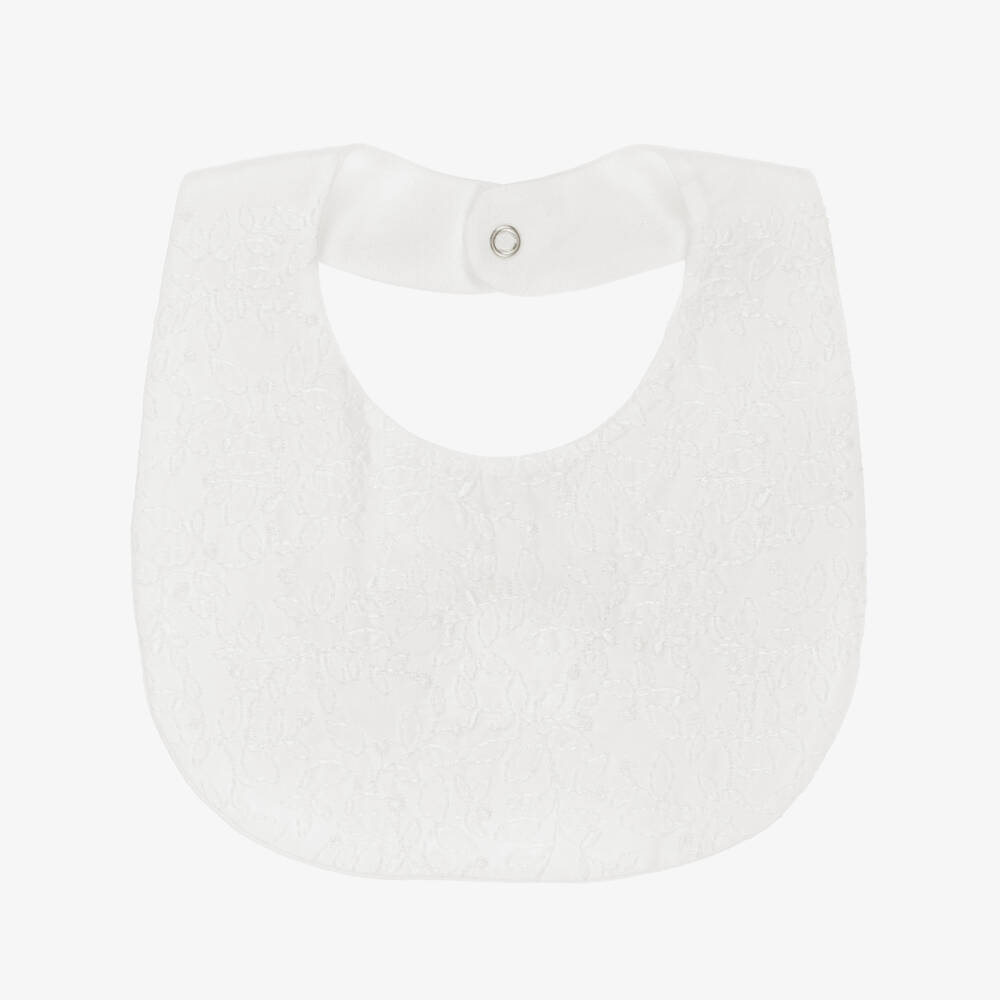 Pureté Du... Bébé-Ivory Cotton Embroidered Bib | Childrensalon
