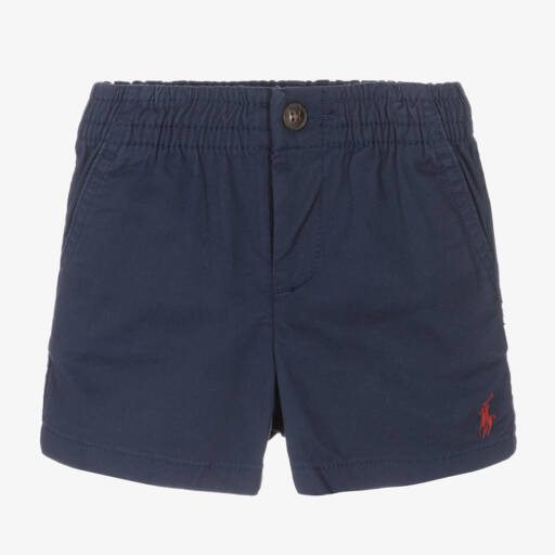 Ralph Lauren-Baby Boys Blue Chino Shorts | Childrensalon
