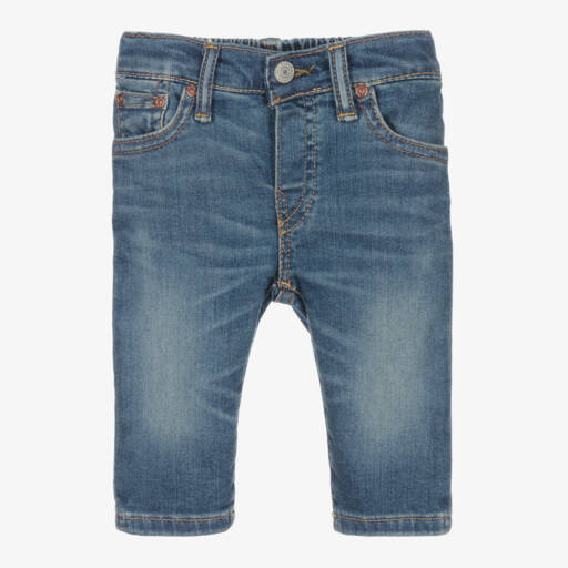 Ralph Lauren-Blue Denim Slim-Fit Baby Jeans | Childrensalon