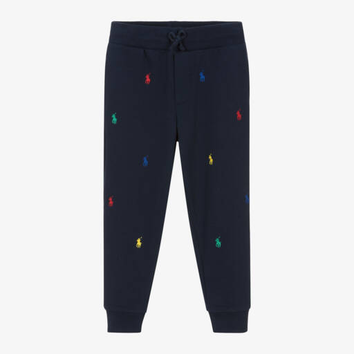 Ralph Lauren-Boys Navy Blue Pony Joggers | Childrensalon