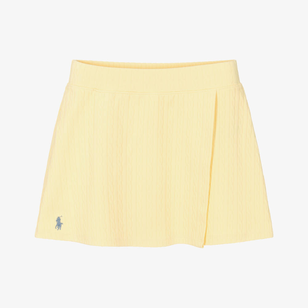 Ralph Lauren-Girls Yellow Mini-Cable Beach Skirt | Childrensalon