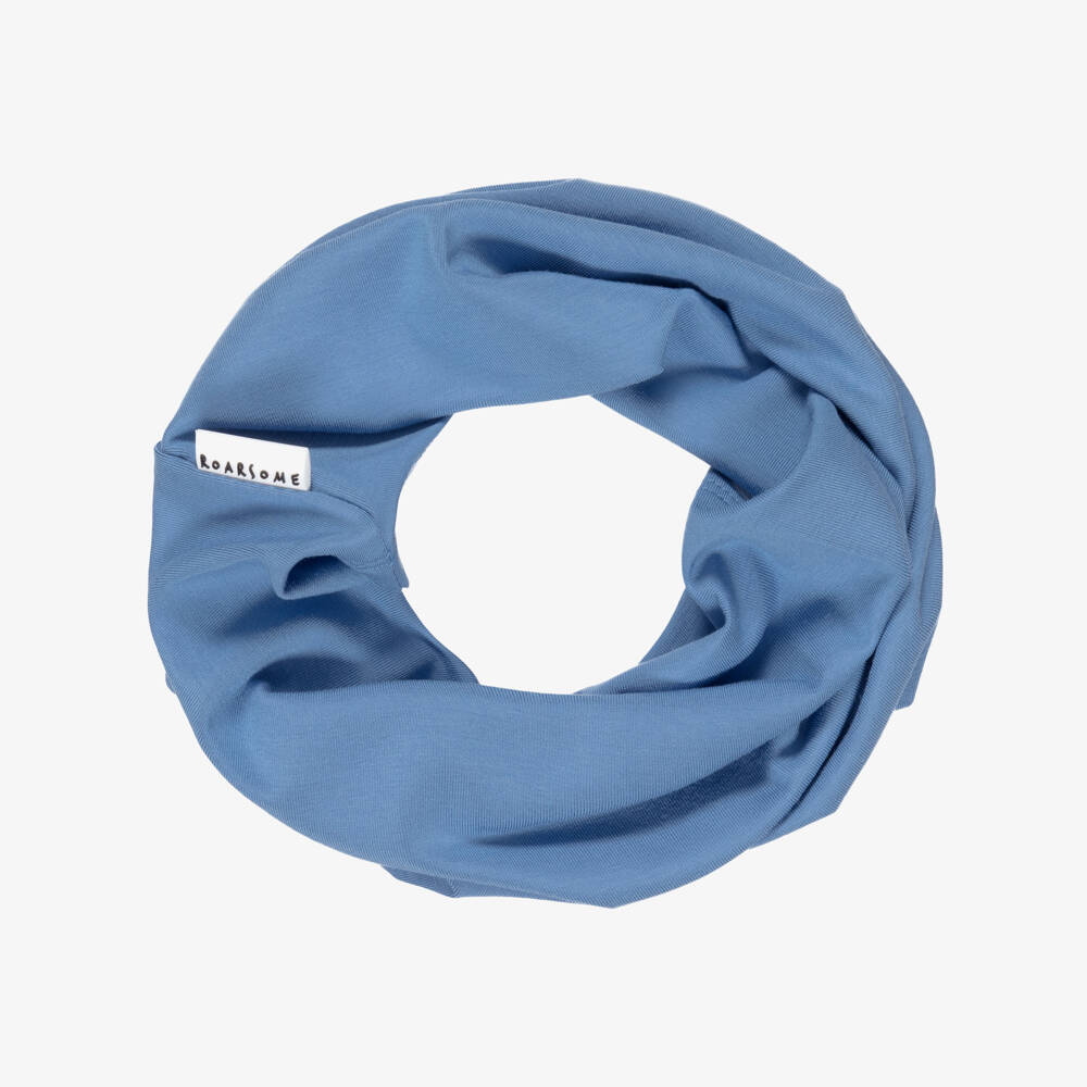 Roarsome-Dusky Blue Bamboo Viscose Snood | Childrensalon