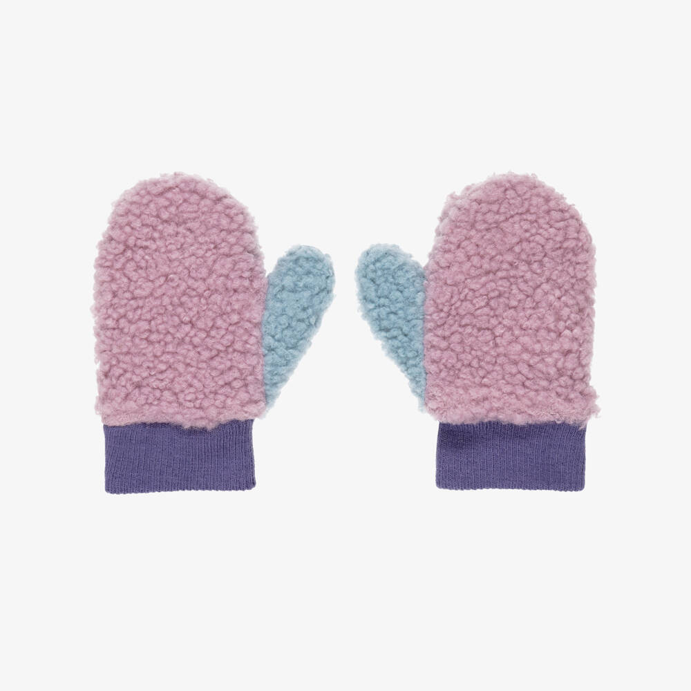 Roarsome-Lilac Purple Sherpa Fleece Mittens | Childrensalon