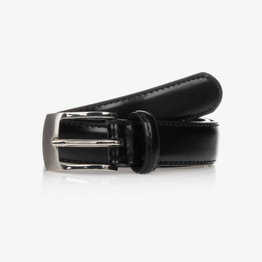 Romano-Boys Black Leather Belt | Childrensalon