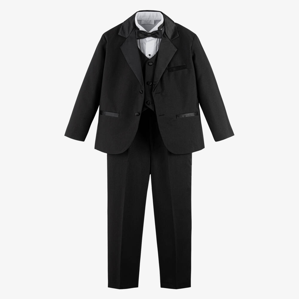 Romano-Boys Black Tuxedo Suit | Childrensalon