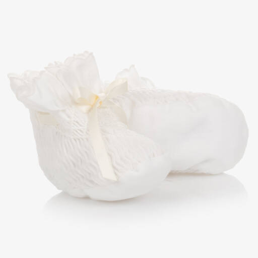 Sarah Louise-Baby Girls Ivory Booties | Childrensalon