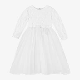Sarah Louise-Girls White Organza Dress | Childrensalon