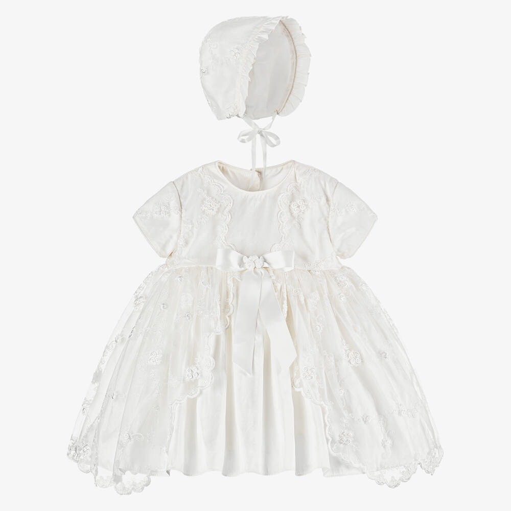 Sarah Louise-Ivory Silk Ceremony Dress Set | Childrensalon