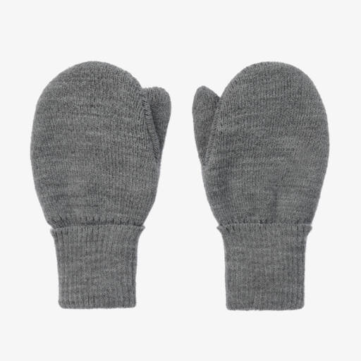 Sätila of Sweden-Dark Grey Twiddle Knitted Baby Mittens | Childrensalon