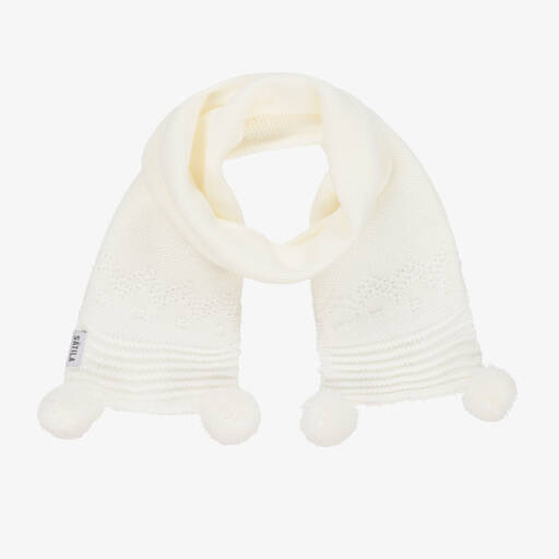 Sätila of Sweden-Ivory Belle Knitted Scarf (88cm) | Childrensalon