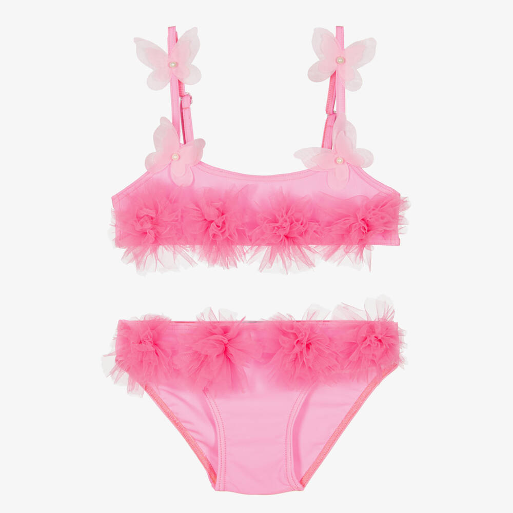 Selini Action-Girls Pink Tulle Flower & Butterfly Bikini | Childrensalon