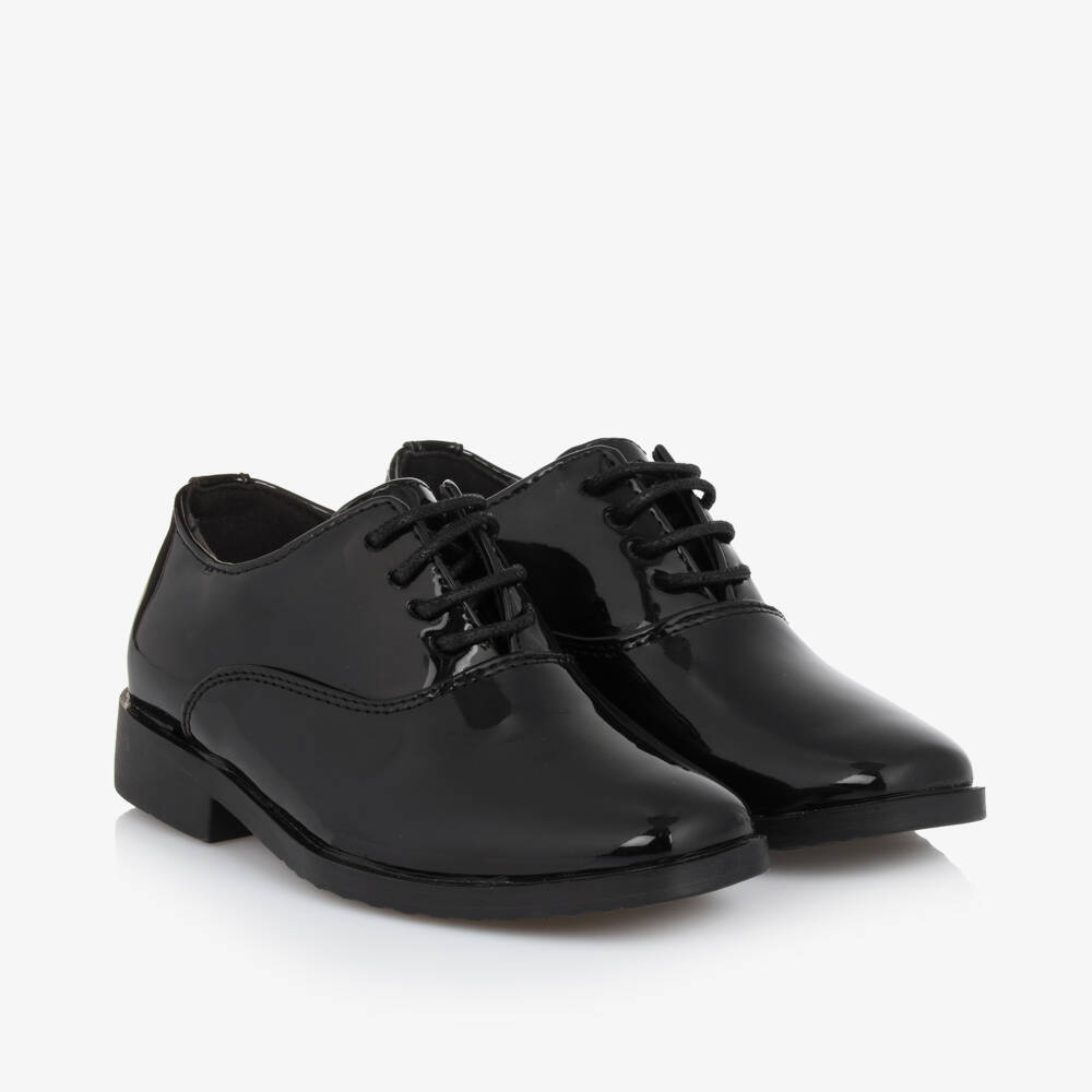 Sevva-Boys Black Faux Leather Brogues | Childrensalon
