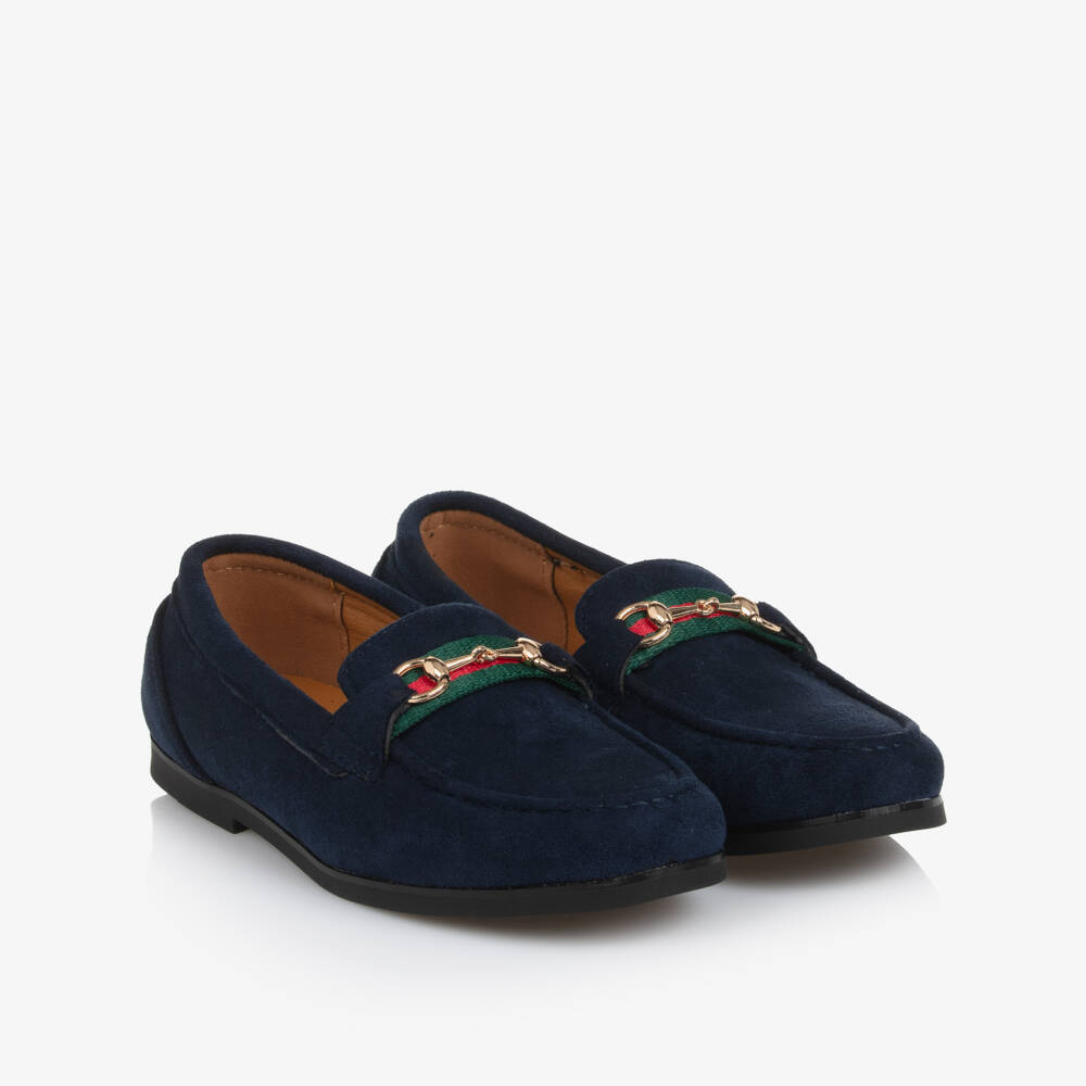Sevva-Boys Smart Navy Blue Horsebit Loafers | Childrensalon