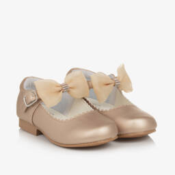 Beau KiD-Girls Gold Satin & Ruffled Tulle Dress | Childrensalon