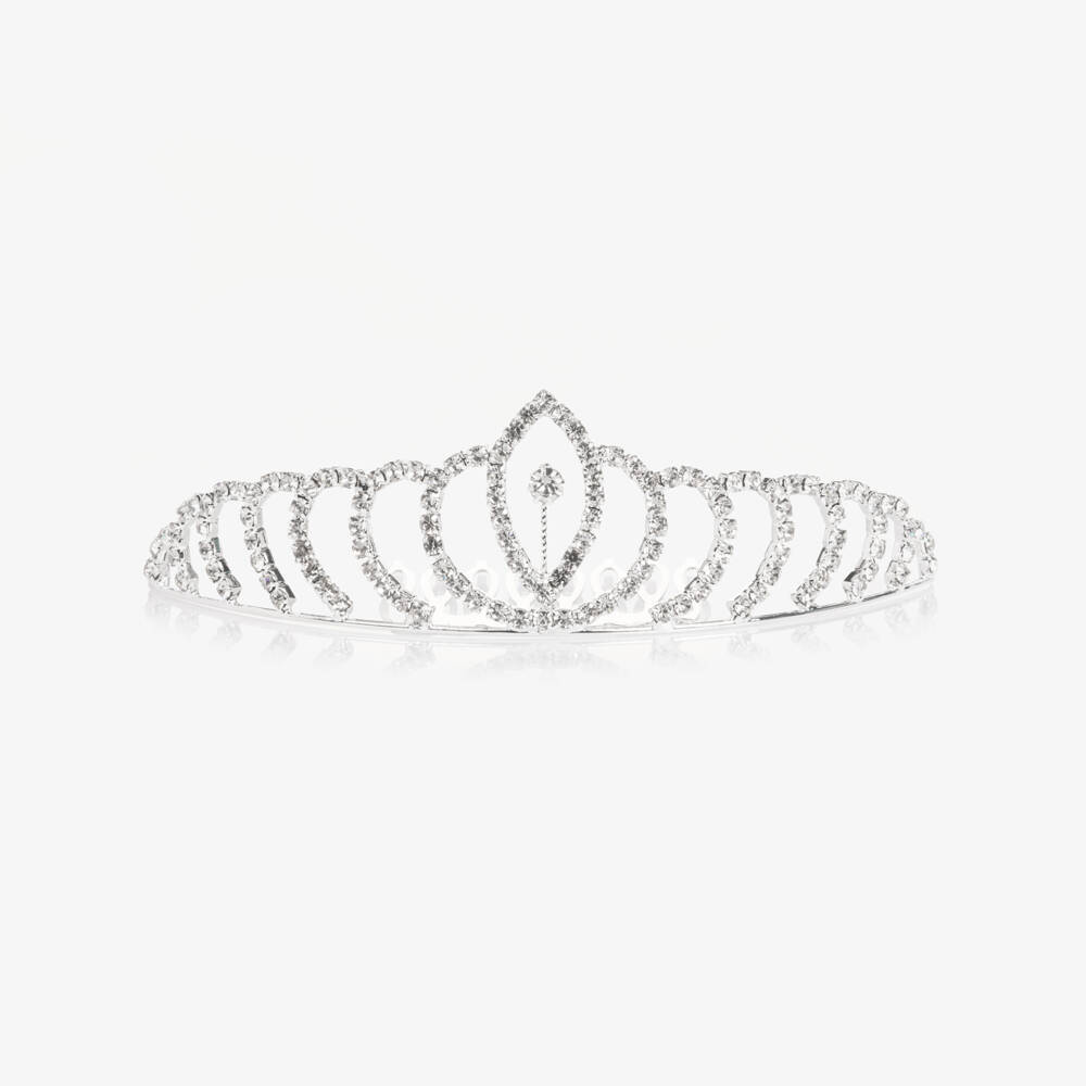Sevva-Girls Silver Diamanté Tiara Hair Comb (10cm) | Childrensalon