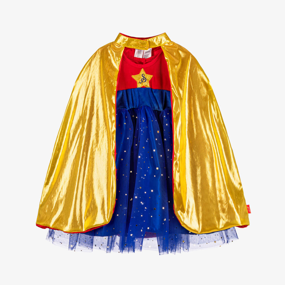 Souza-Girls Gold & Blue Superhero Costume  | Childrensalon