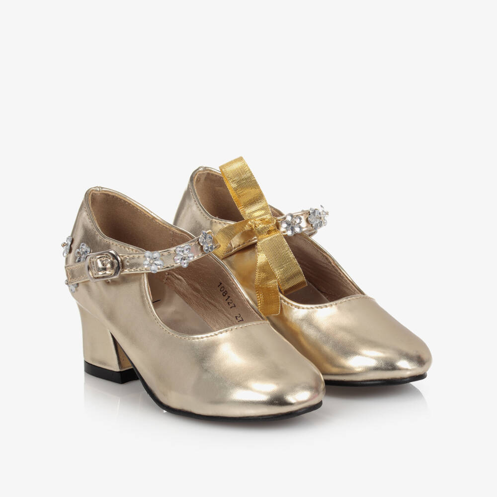 Souza-Gold Metallic Bar Shoes | Childrensalon
