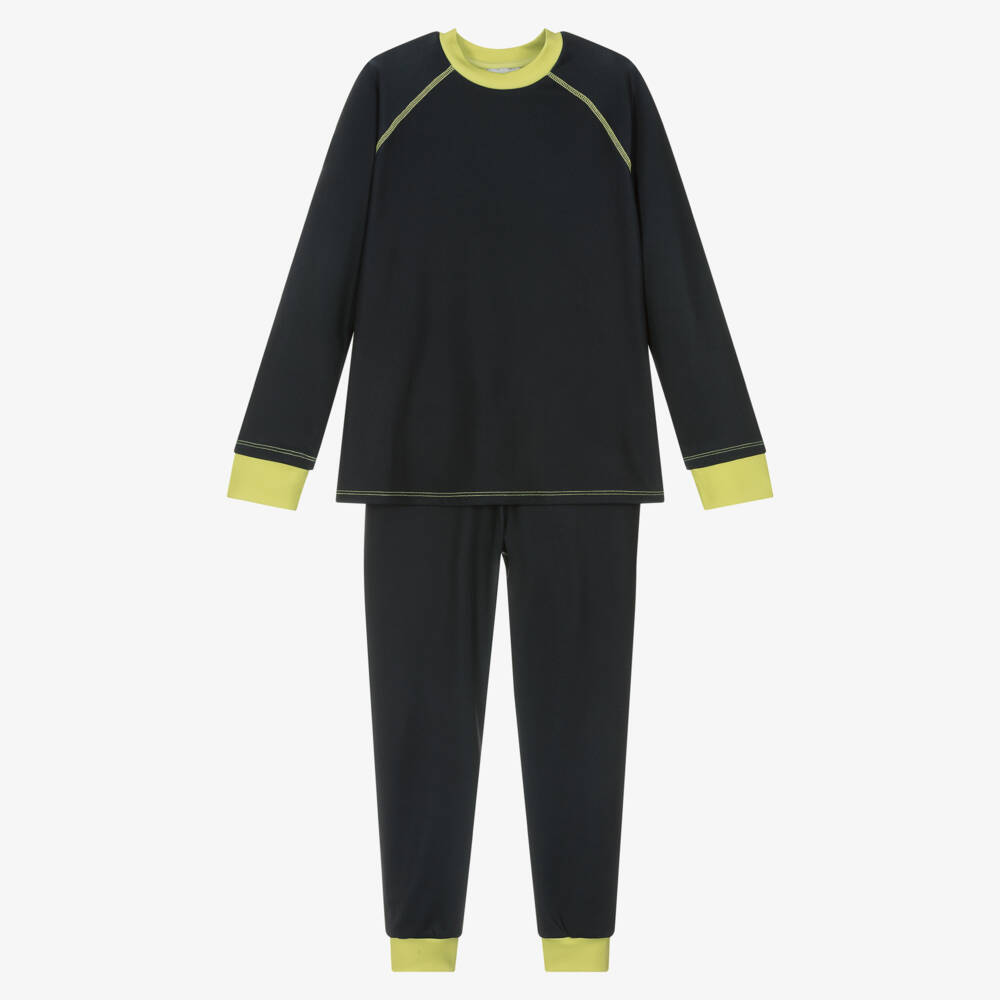 Stella McCartney Kids-Boys Black & Yellow Base Layer Set | Childrensalon