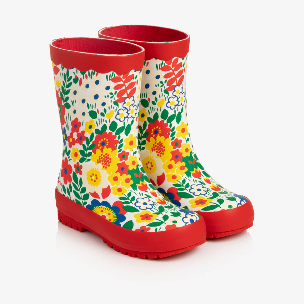 Stella McCartney Kids-Girls Colourful Flower Print Rain Boots  | Childrensalon