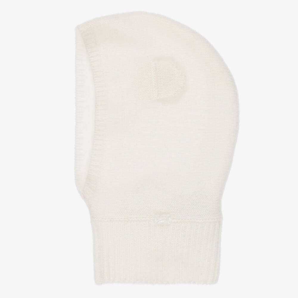Tartine et Chocolat-Girls Ivory Cashmere Knit Balaclava | Childrensalon