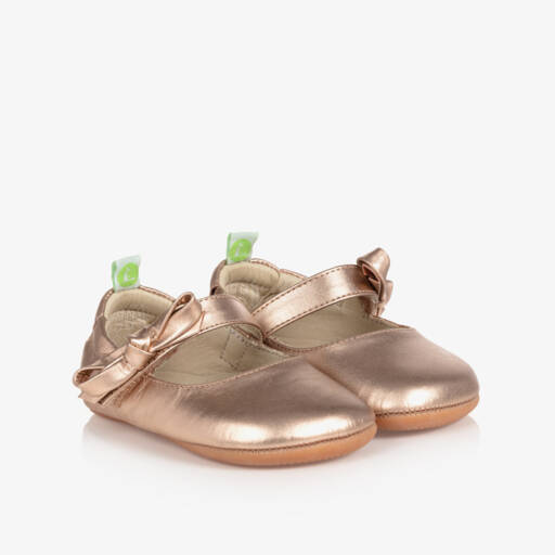 Tip Toey Joey-Girls Rose Gold Leather Shoes | Childrensalon