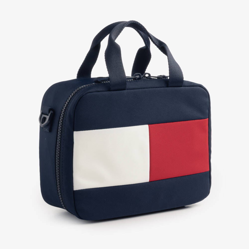 Tommy Hilfiger-Navy Blue Canvas Flag Logo Lunch Bag (23cm) | Childrensalon