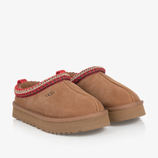UGG-Brown Suede Leather Tazz Mules | Childrensalon