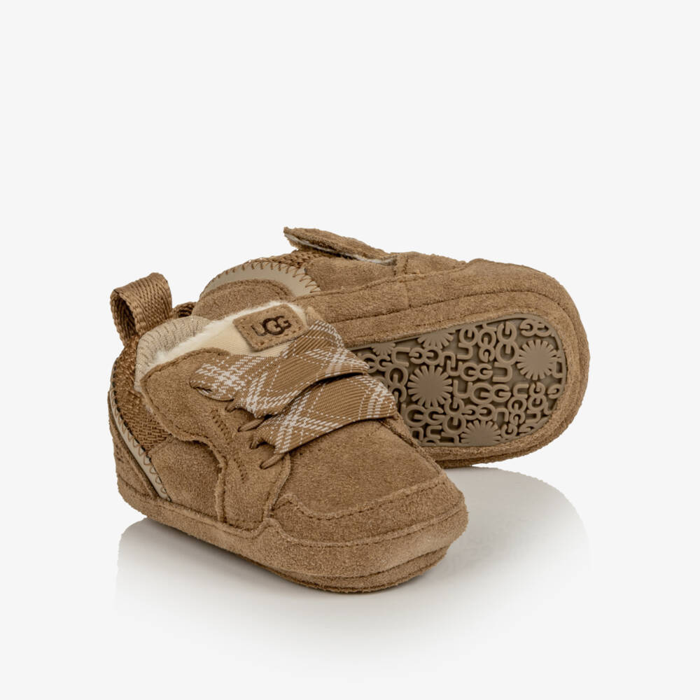 UGG-Chestnut Brown Baby Lowmel Suede Trainers | Childrensalon