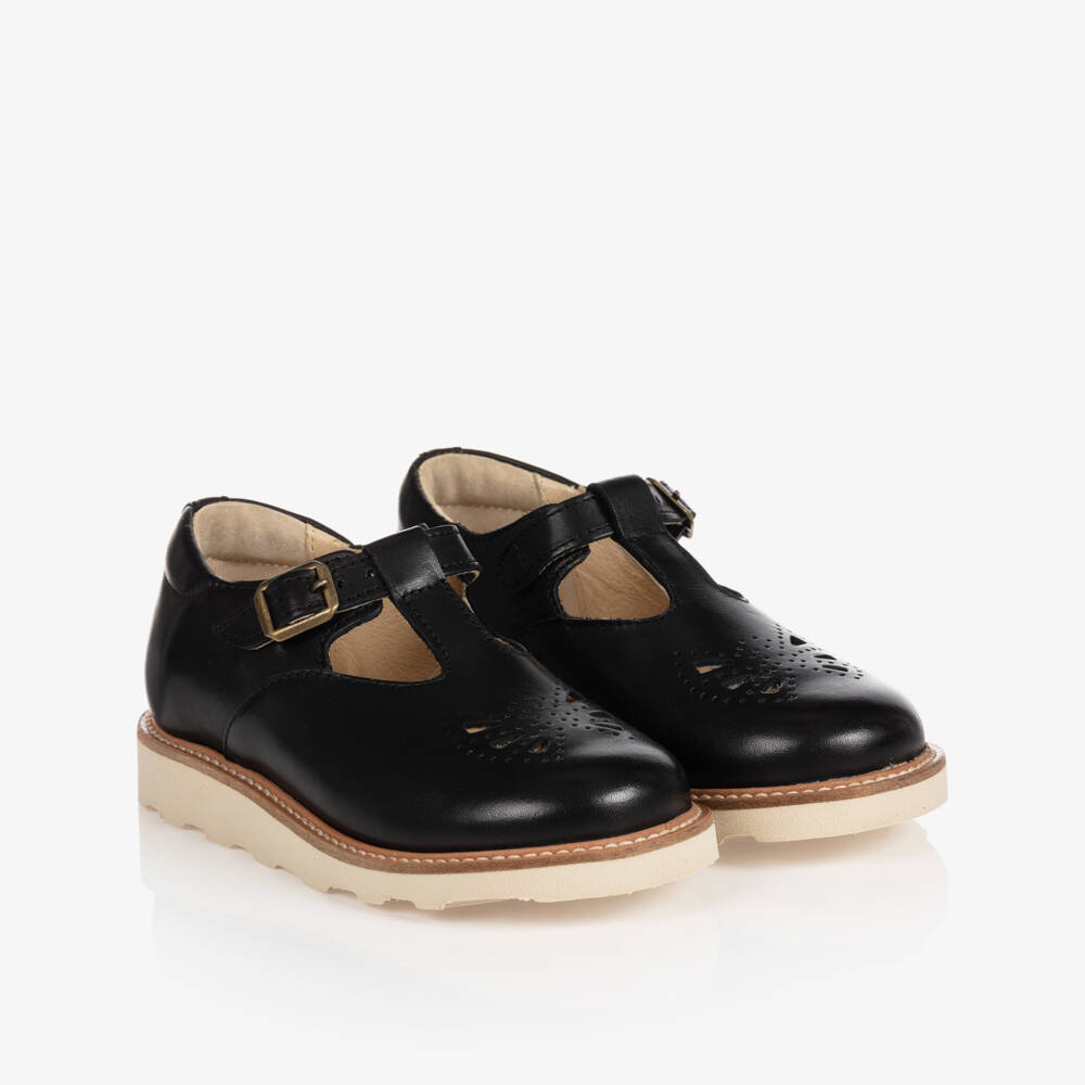 Young Soles-Girls Black Leather Shoes | Childrensalon